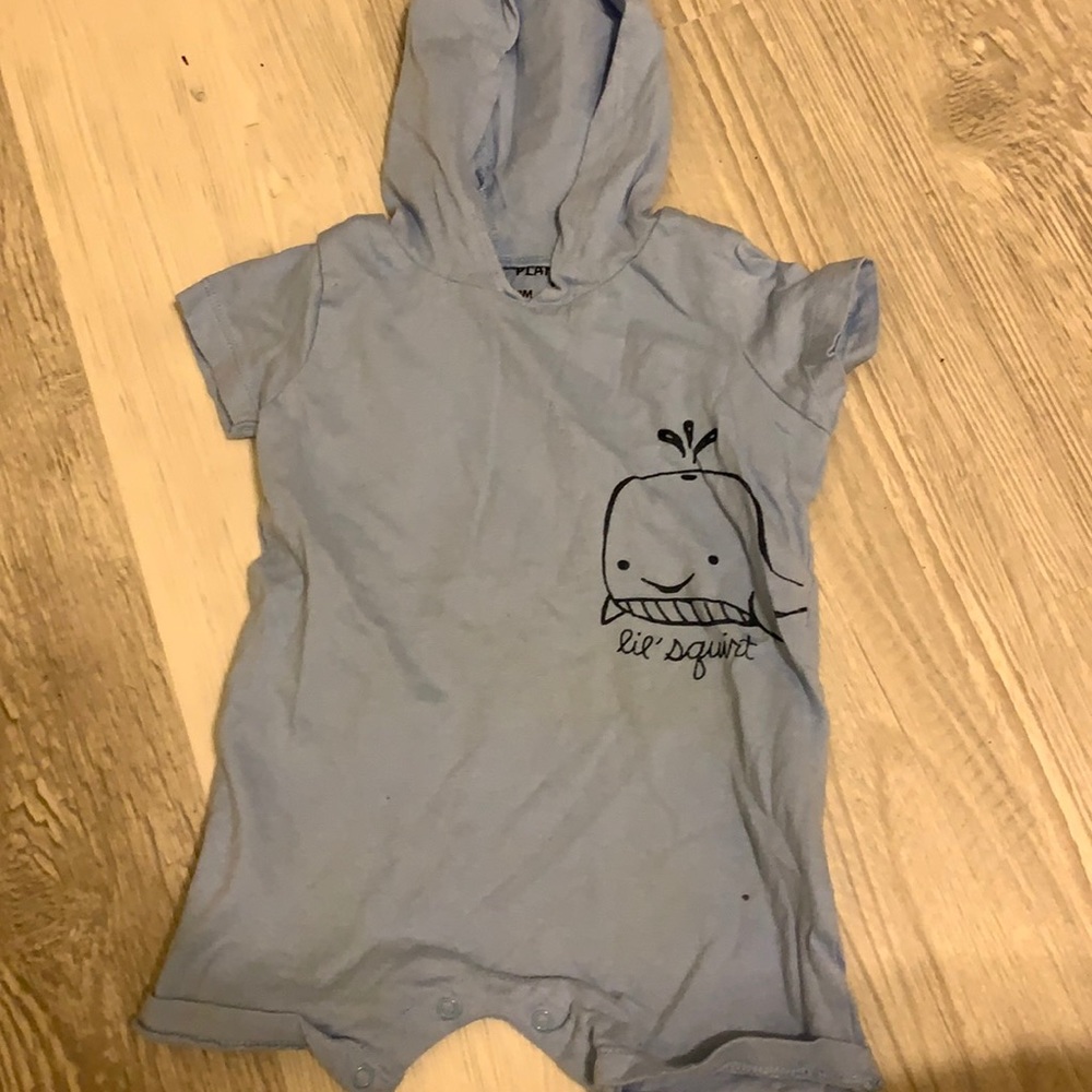 Baby onesie with hoodie